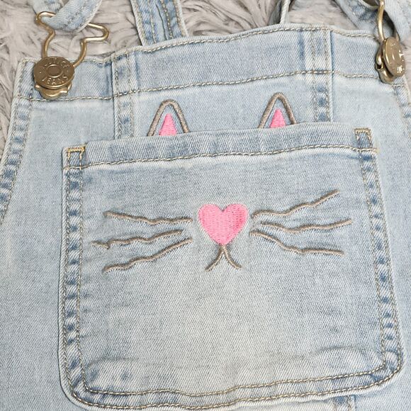 Justice Jeans Overalls Teens Juniors 12 Womens Light Blue Denim Skinny Cuffed - Picture 15 of 16